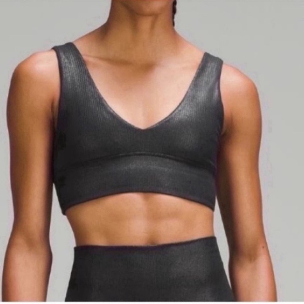 lululemon athletica Black Ribbed Crop Top